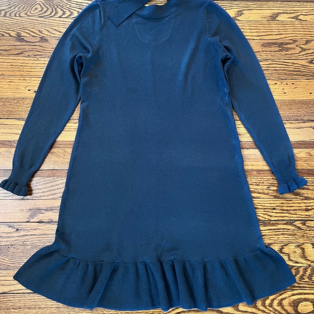 LOFT Mini Dress in Deep Blue with Ruffled Hem